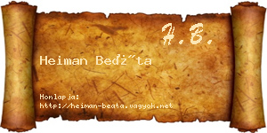 Heiman Beáta névjegykártya