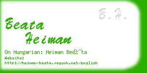 beata heiman business card